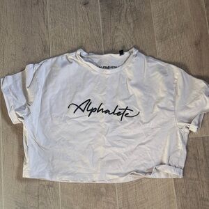 Alphalete Cream Logo Crop Top